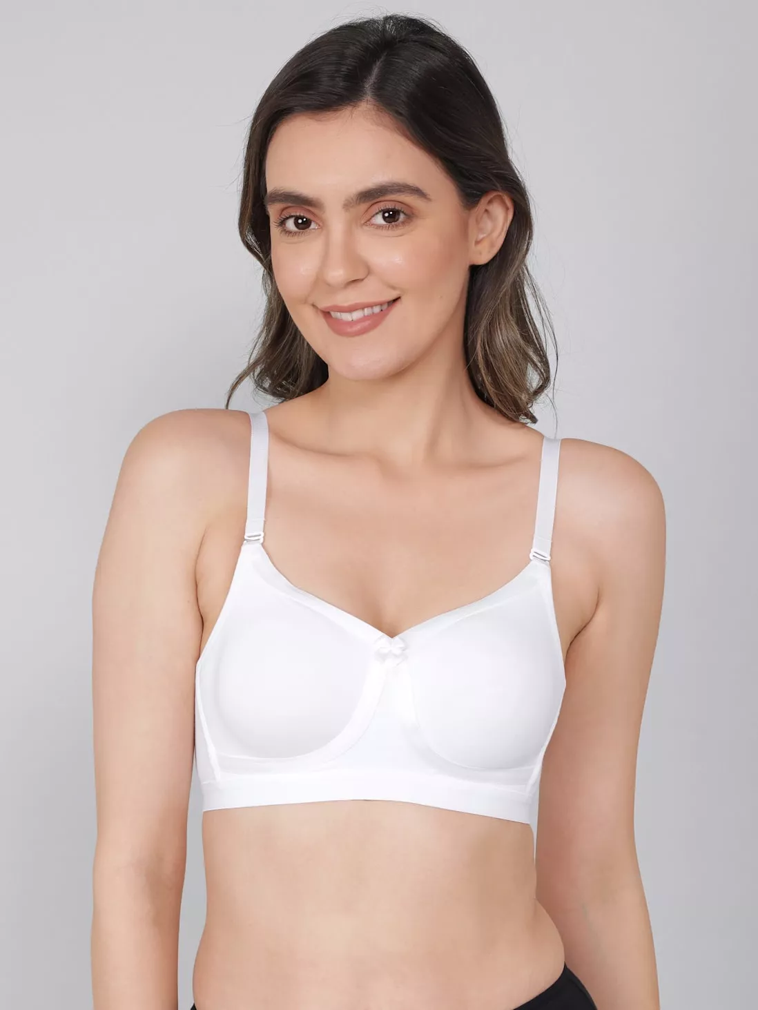 Buy Trylo Double Layered Non-Wired Full Coverage Super Support Bra - White  at Rs.500 online