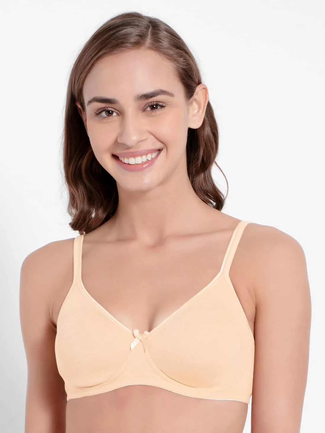 Buy Jockey Women's Wirefree Padded Super Combed Cotton Elastane Stretch  Medium Coverage Lace Styling T-Shirt Bra with Adjustable Straps (Pack of 1)  (32B, Heather Rose) at